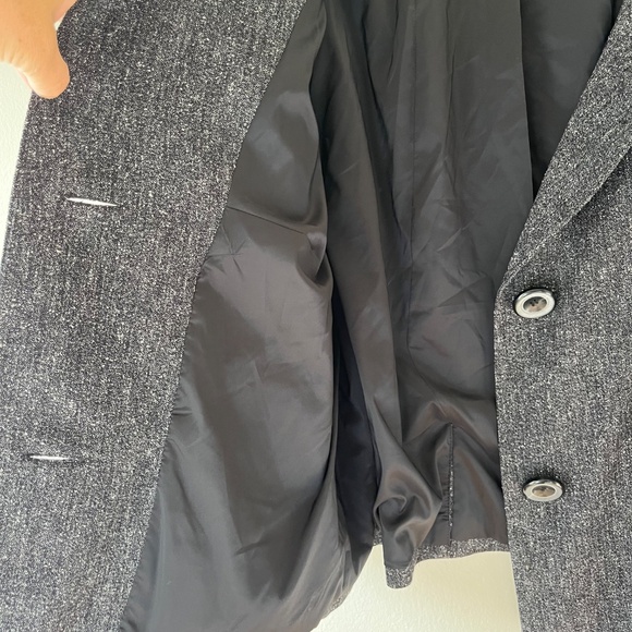 Style n Co Sz 16W Gray Stretch Collared Button Front Blazer Jacket Lined - Picture 3 of 9